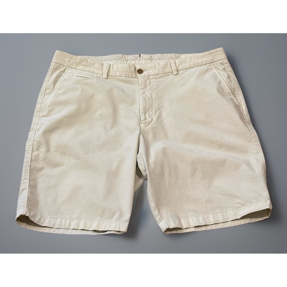 Size 38 X 9" Ballin Drummond Men's Flat Front Shorts‎ Beige Golf Summer Preppy
